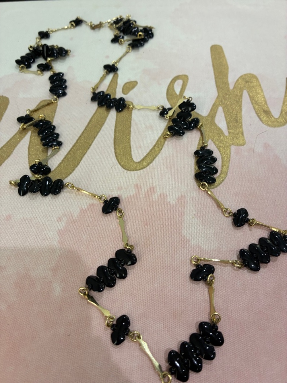 Elegant Black Bead Station Necklace - Women's Jewelry